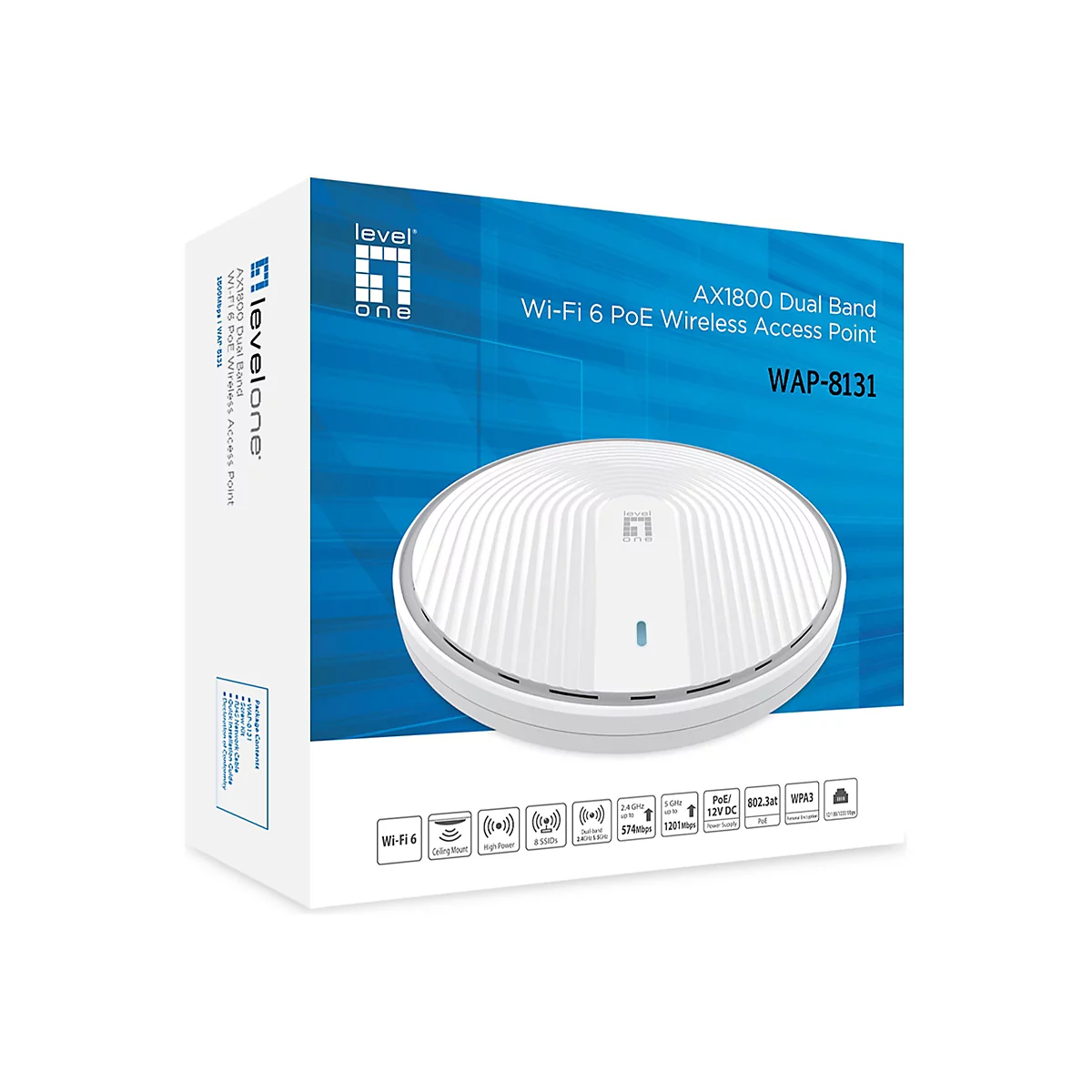 LevelOne WAP-8131 - Accesspoint - Wi-Fi 6 - 2.4 GHz, 5 GHz