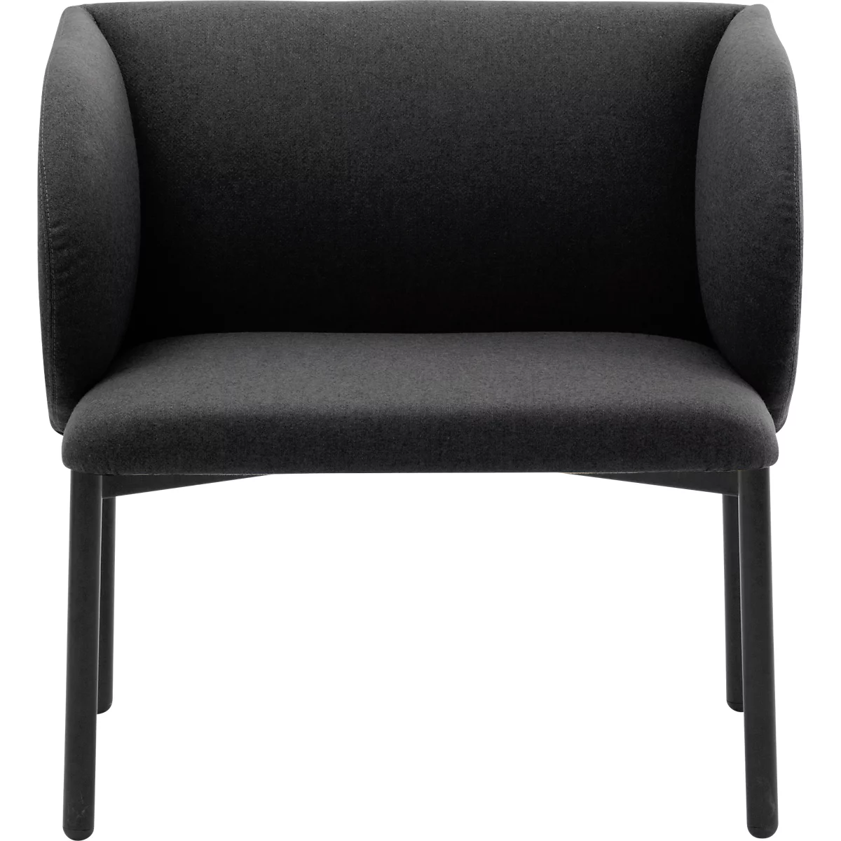 Leyform LIV Empfangssessel, Stahlrohrgestell, Stoffbezug, B 730 x T 620 x H 740 mm, anthrazit melange