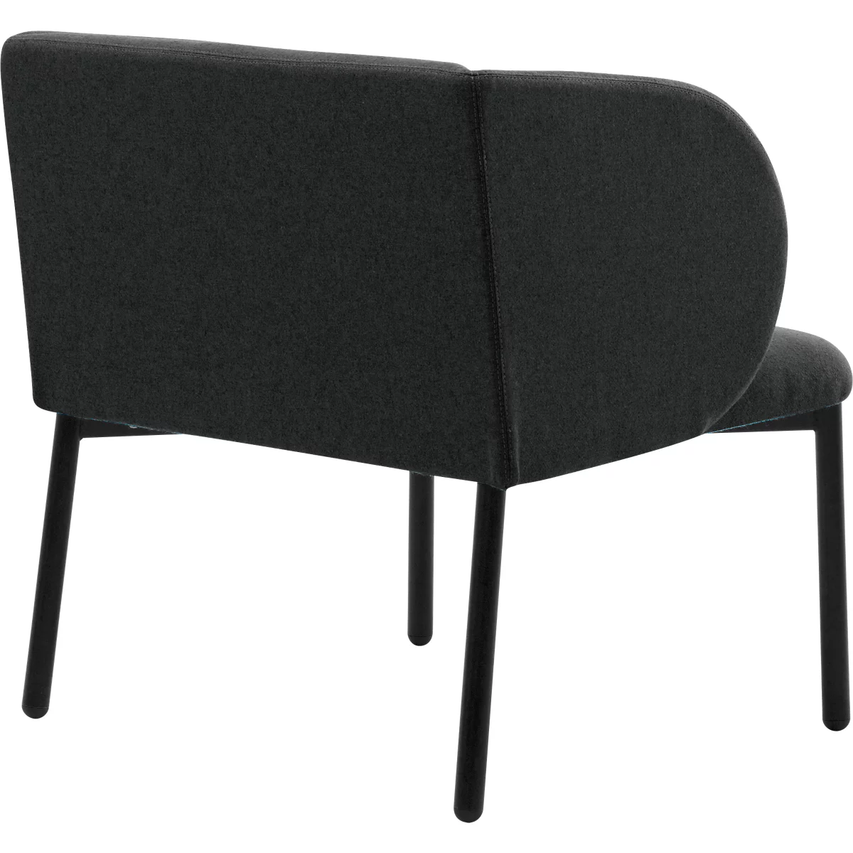 Leyform LIV fauteuil de réception, structure en tube d'acier, revêtement en tissu, L 730 x P 620 x H 740 mm, anthracite chiné