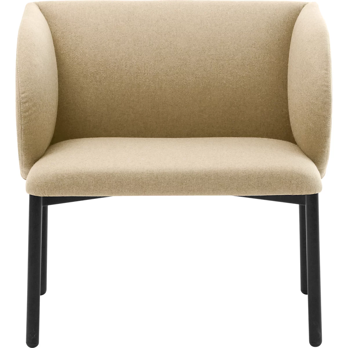 Leyform LIV fauteuil de réception, structure en tube d'acier, revêtement en tissu, L 730 x P 620 x H 740 mm, beige chiné