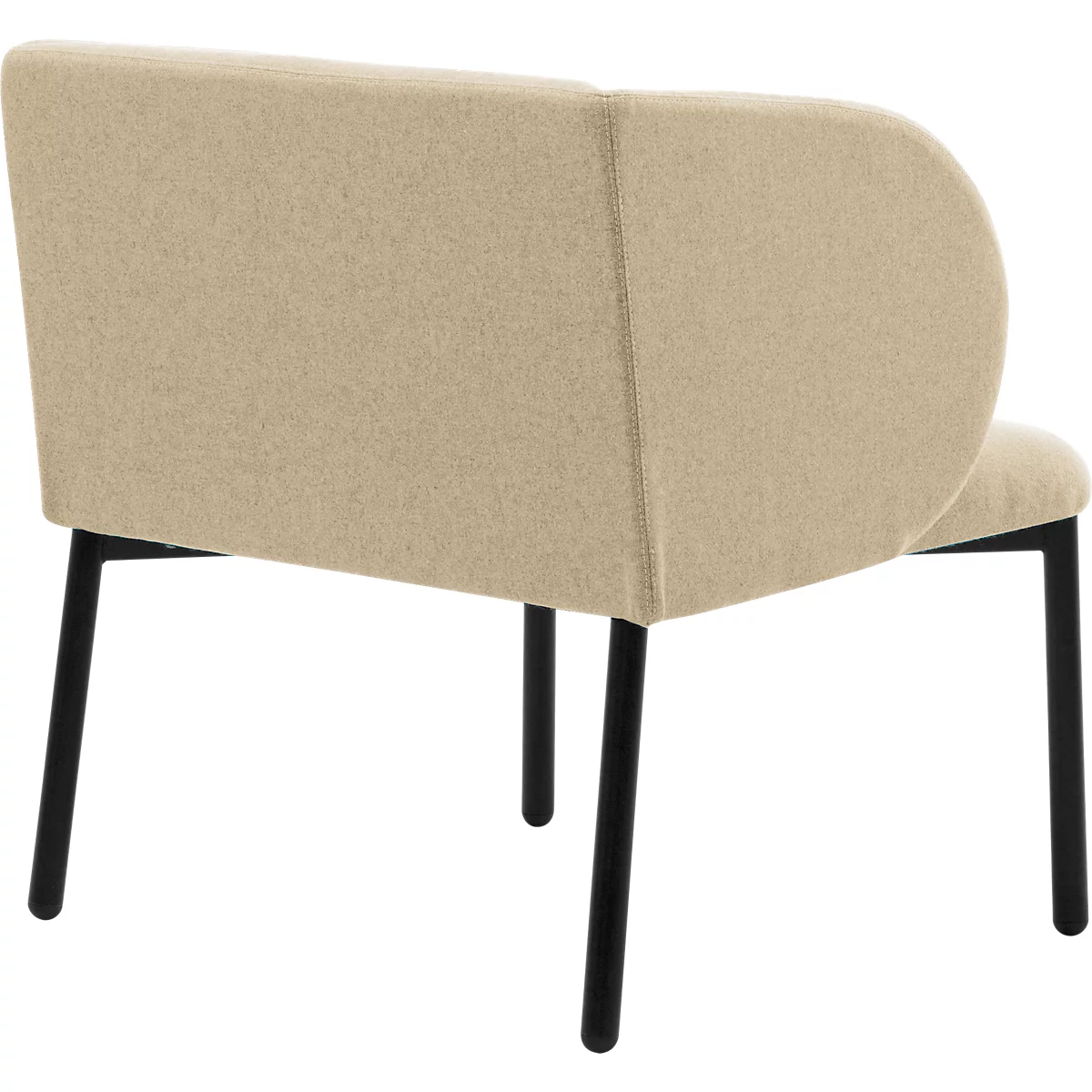 Leyform LIV fauteuil de réception, structure en tube d'acier, revêtement en tissu, L 730 x P 620 x H 740 mm, beige chiné