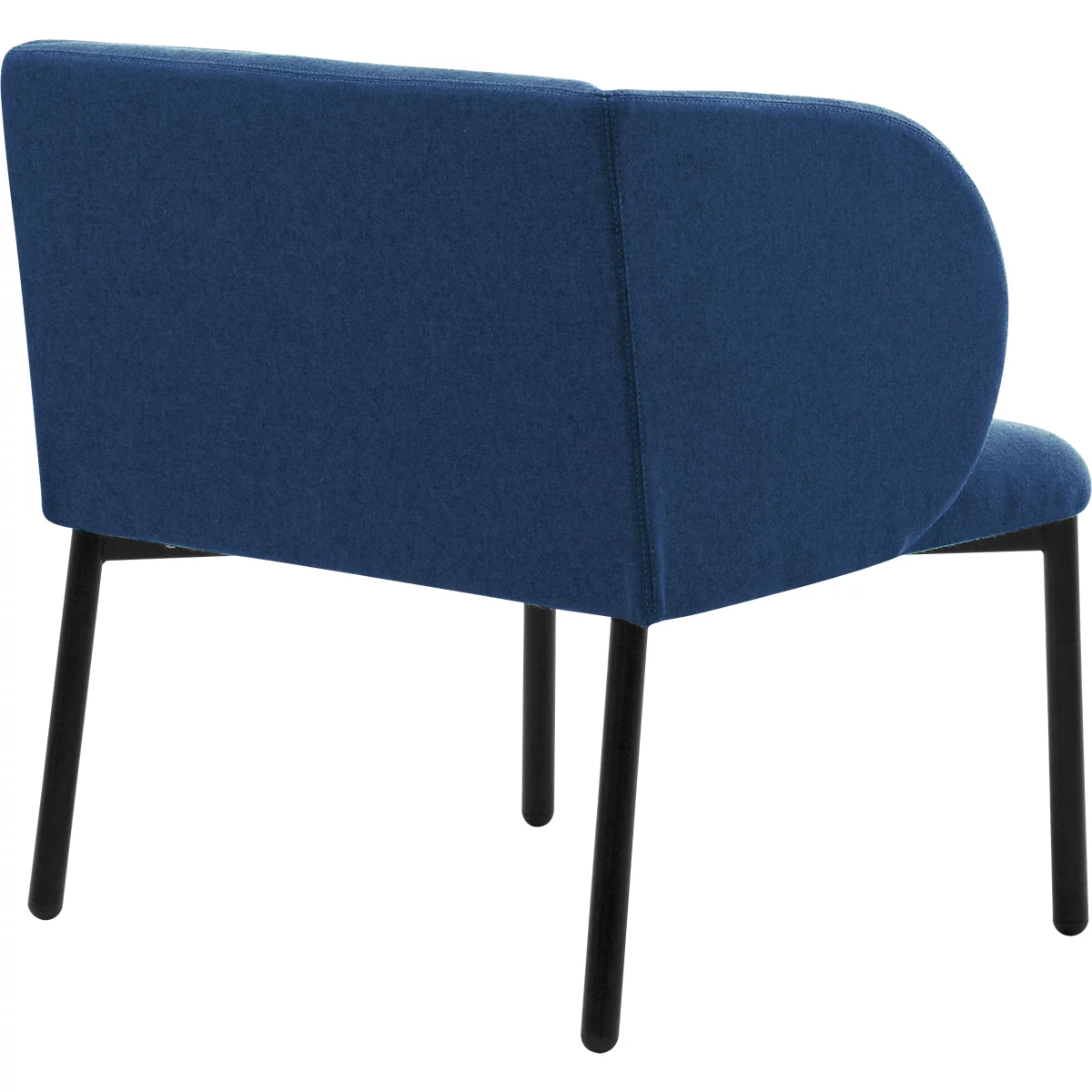 Leyform LIV fauteuil de réception, structure en tube d'acier, revêtement en tissu, L 730 x P 620 x H 740 mm, bleu foncé chiné