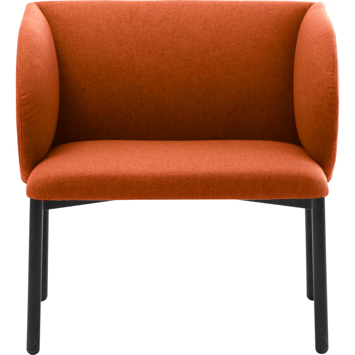 Leyform LIV fauteuil de réception, structure en tube d'acier, revêtement en tissu, L 730 x P 620 x H 740 mm, brun terracotta