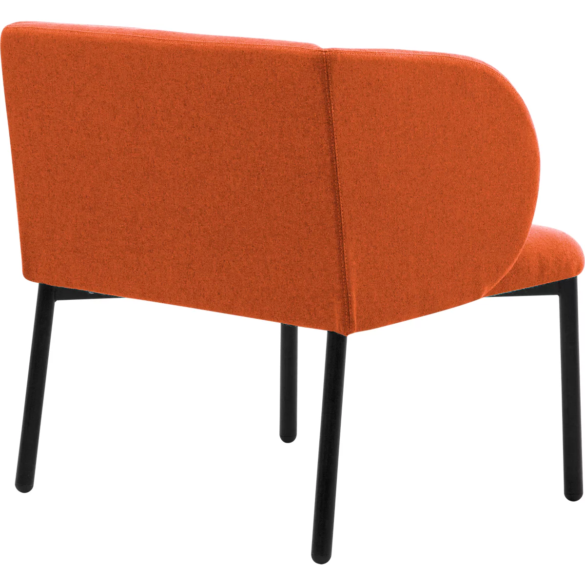 Leyform LIV fauteuil de réception, structure en tube d'acier, revêtement en tissu, L 730 x P 620 x H 740 mm, brun terracotta