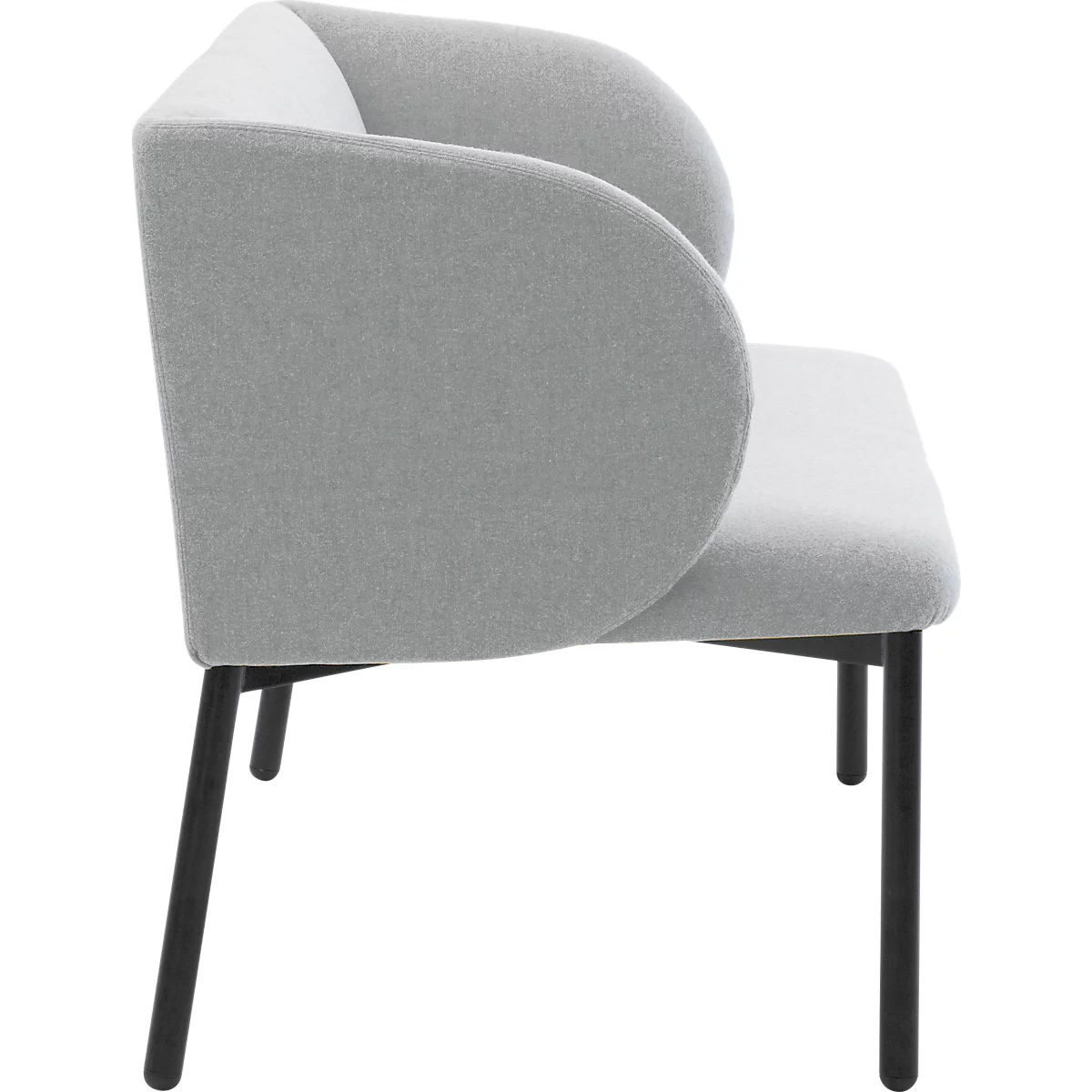 Leyform LIV fauteuil de réception, structure en tube d'acier, revêtement en tissu, L 730 x P 620 x H 740 mm, gris clair chiné