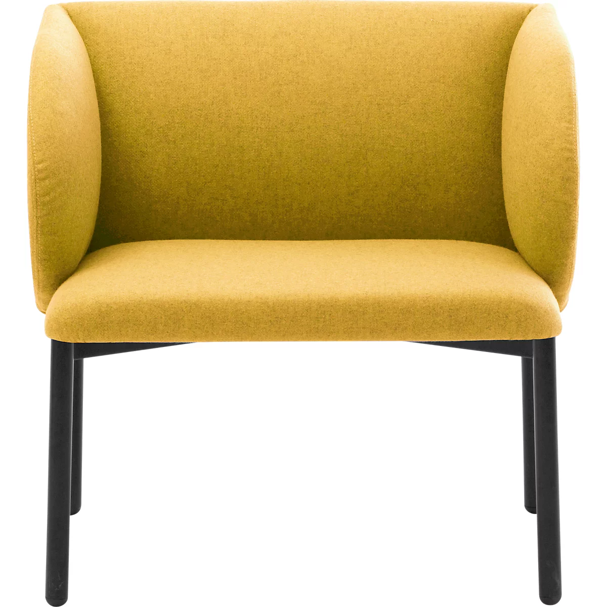 Leyform LIV fauteuil de réception, structure en tube d'acier, revêtement en tissu, L 730 x P 620 x H 740 mm, jaune chiné