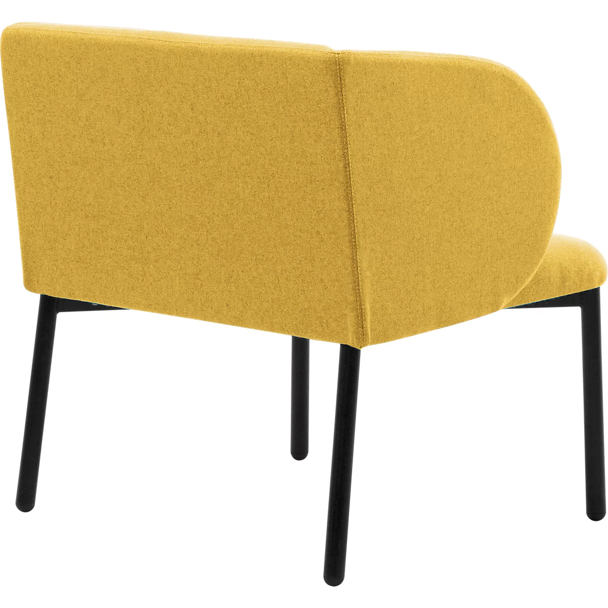 Leyform LIV fauteuil de réception, structure en tube d'acier, revêtement en tissu, L 730 x P 620 x H 740 mm, jaune chiné