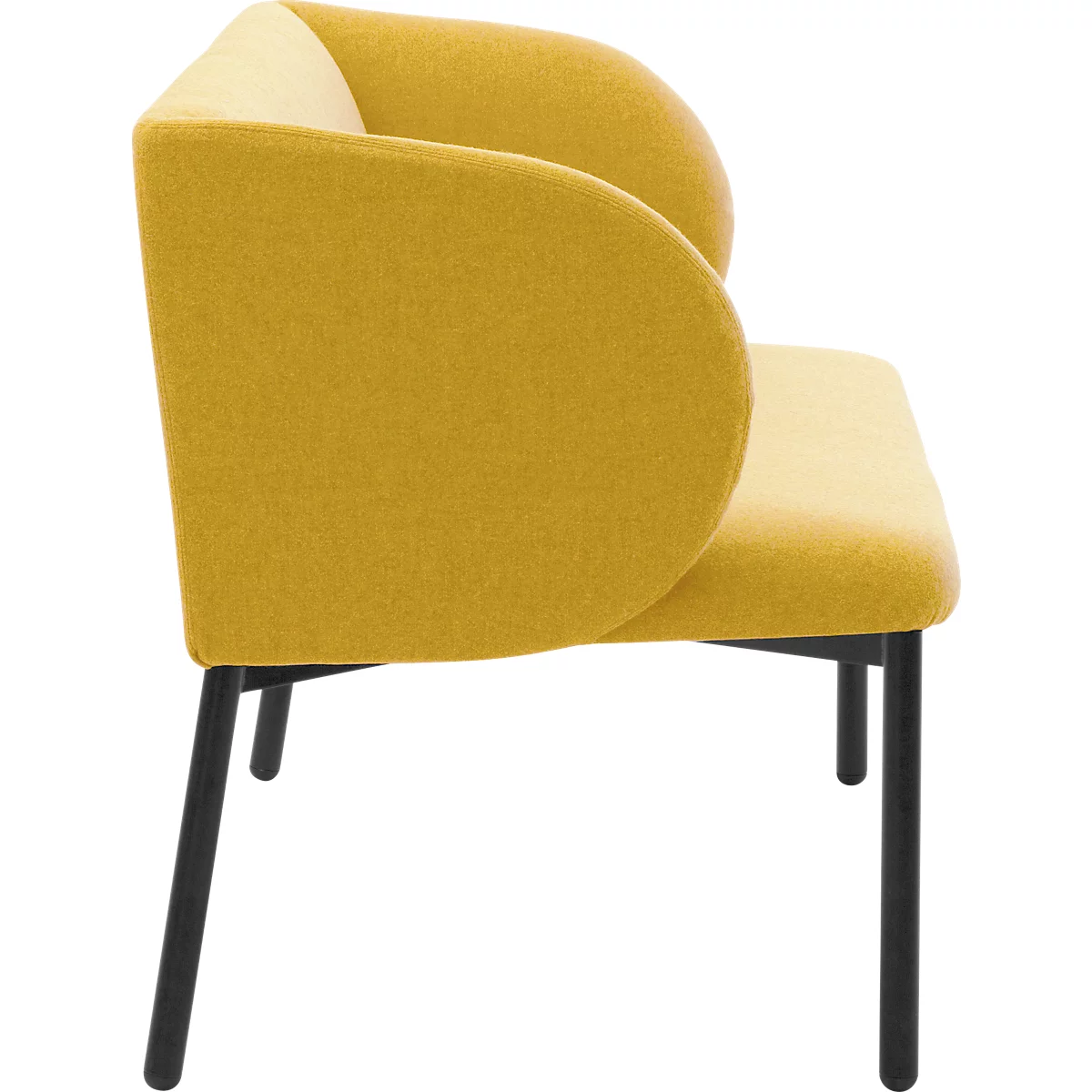 Leyform LIV fauteuil de réception, structure en tube d'acier, revêtement en tissu, L 730 x P 620 x H 740 mm, jaune chiné