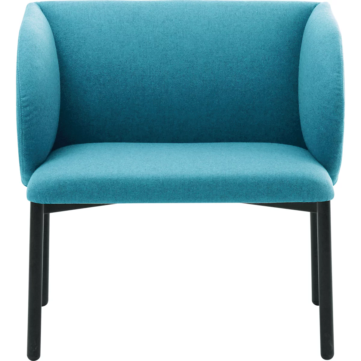 Leyform LIV fauteuil de réception, structure en tube d'acier, revêtement en tissu, L 730 x P 620 x H 740 mm, pétrole mélangé 