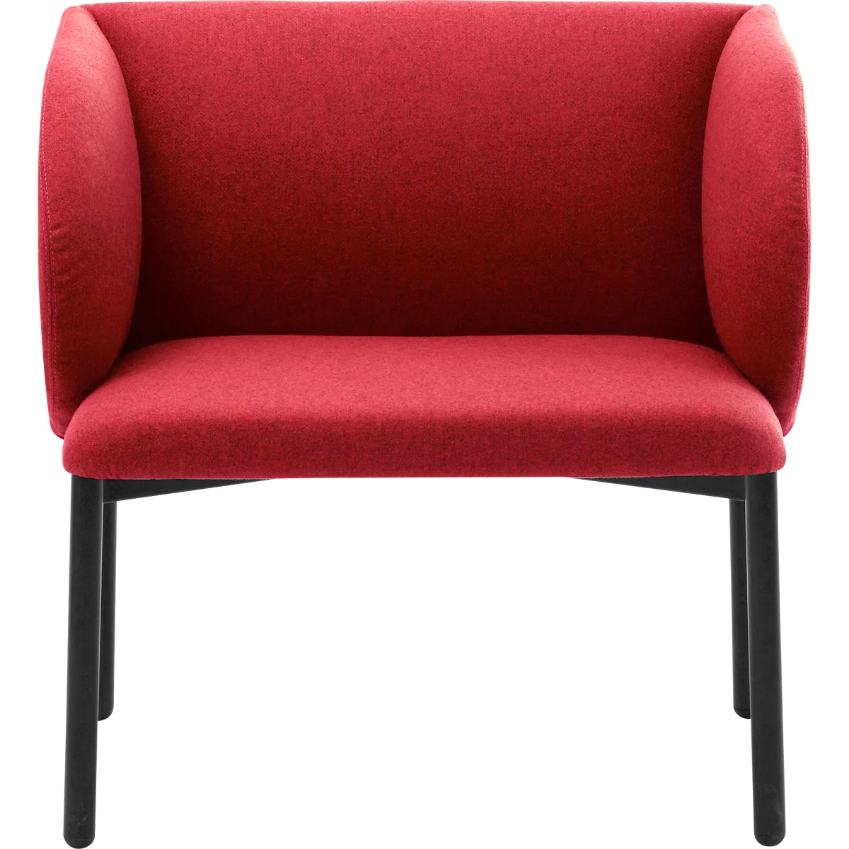 Leyform LIV fauteuil de réception, structure en tube d'acier, revêtement en tissu, L 730 x P 620 x H 740 mm, rouge chiné