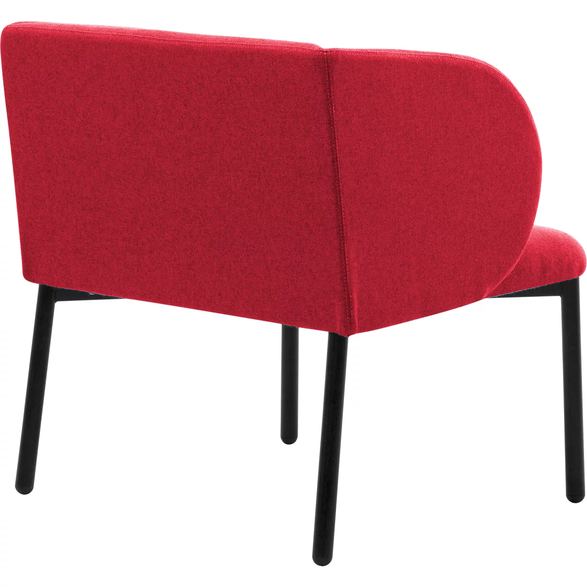 Leyform LIV fauteuil de réception, structure en tube d'acier, revêtement en tissu, L 730 x P 620 x H 740 mm, rouge chiné