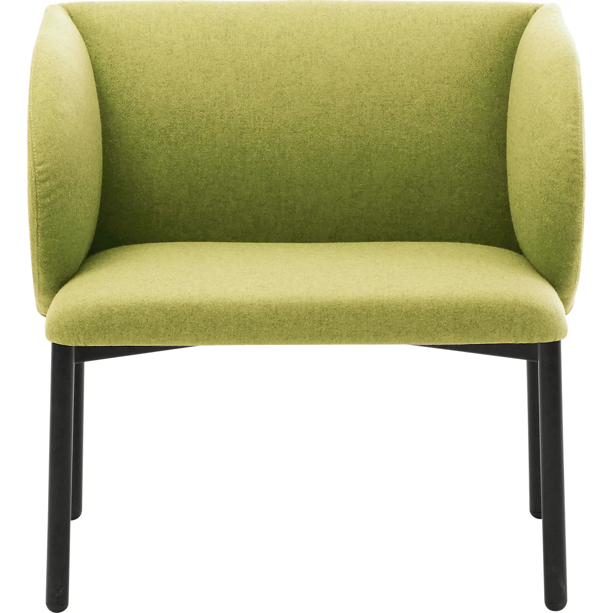Leyform LIV fauteuil de réception, structure en tube d'acier, revêtement en tissu, L 730 x P 620 x H 740 mm, vert clair mélangé
