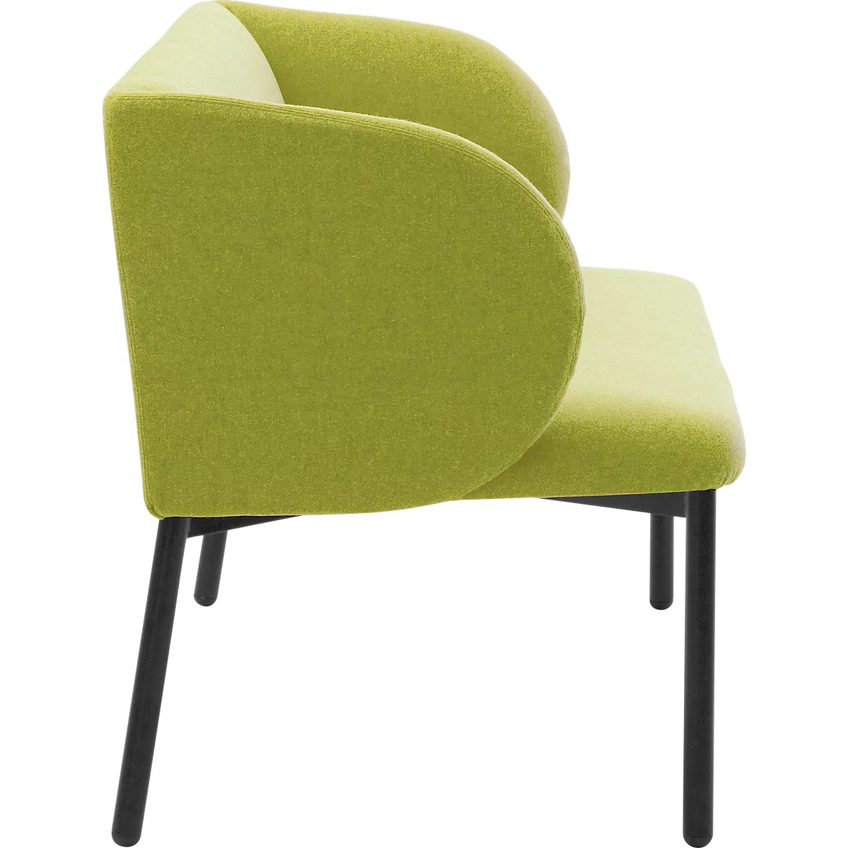 Leyform LIV fauteuil de réception, structure en tube d'acier, revêtement en tissu, L 730 x P 620 x H 740 mm, vert clair mélangé