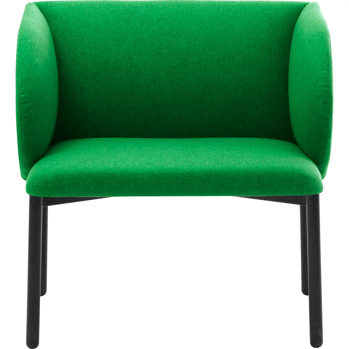 Leyform LIV fauteuil de réception, structure en tube d'acier, revêtement en tissu, L 730 x P 620 x H 740 mm, vert