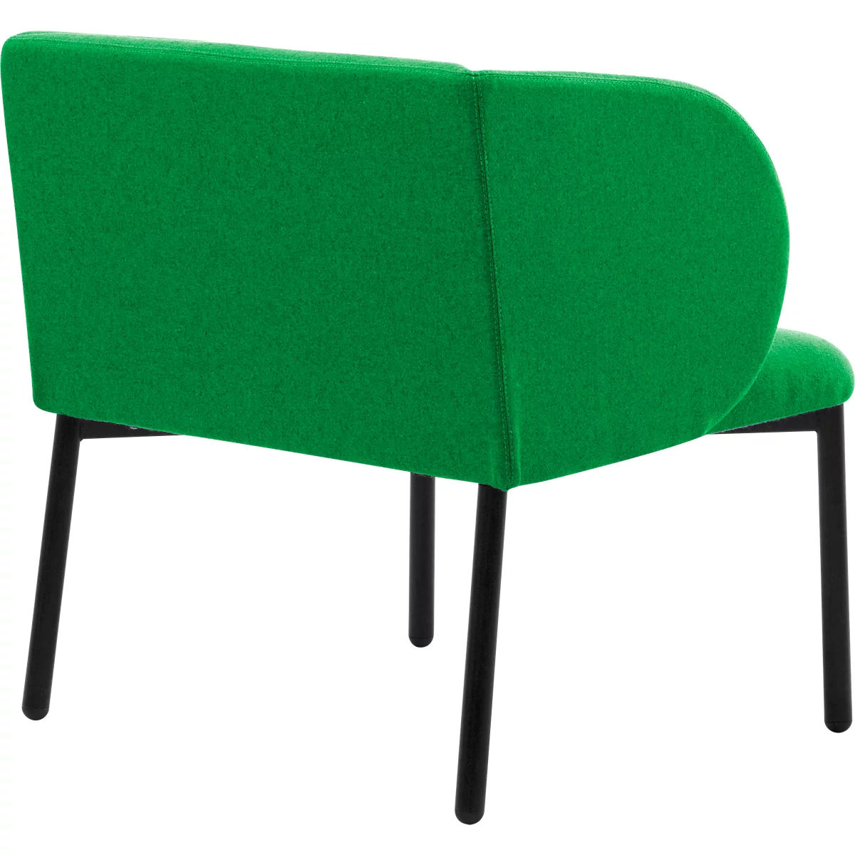 Leyform LIV fauteuil de réception, structure en tube d'acier, revêtement en tissu, L 730 x P 620 x H 740 mm, vert