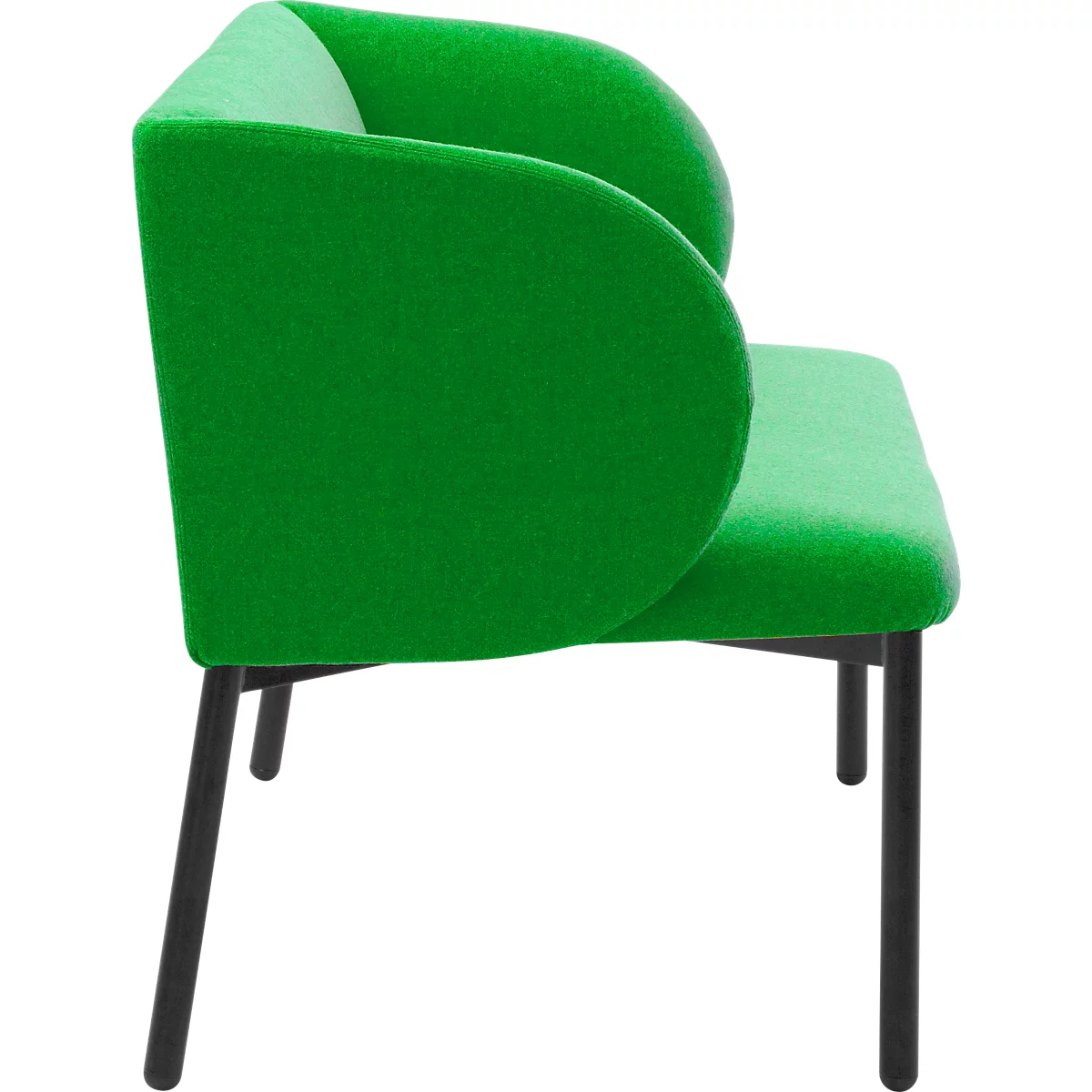 Leyform LIV fauteuil de réception, structure en tube d'acier, revêtement en tissu, L 730 x P 620 x H 740 mm, vert