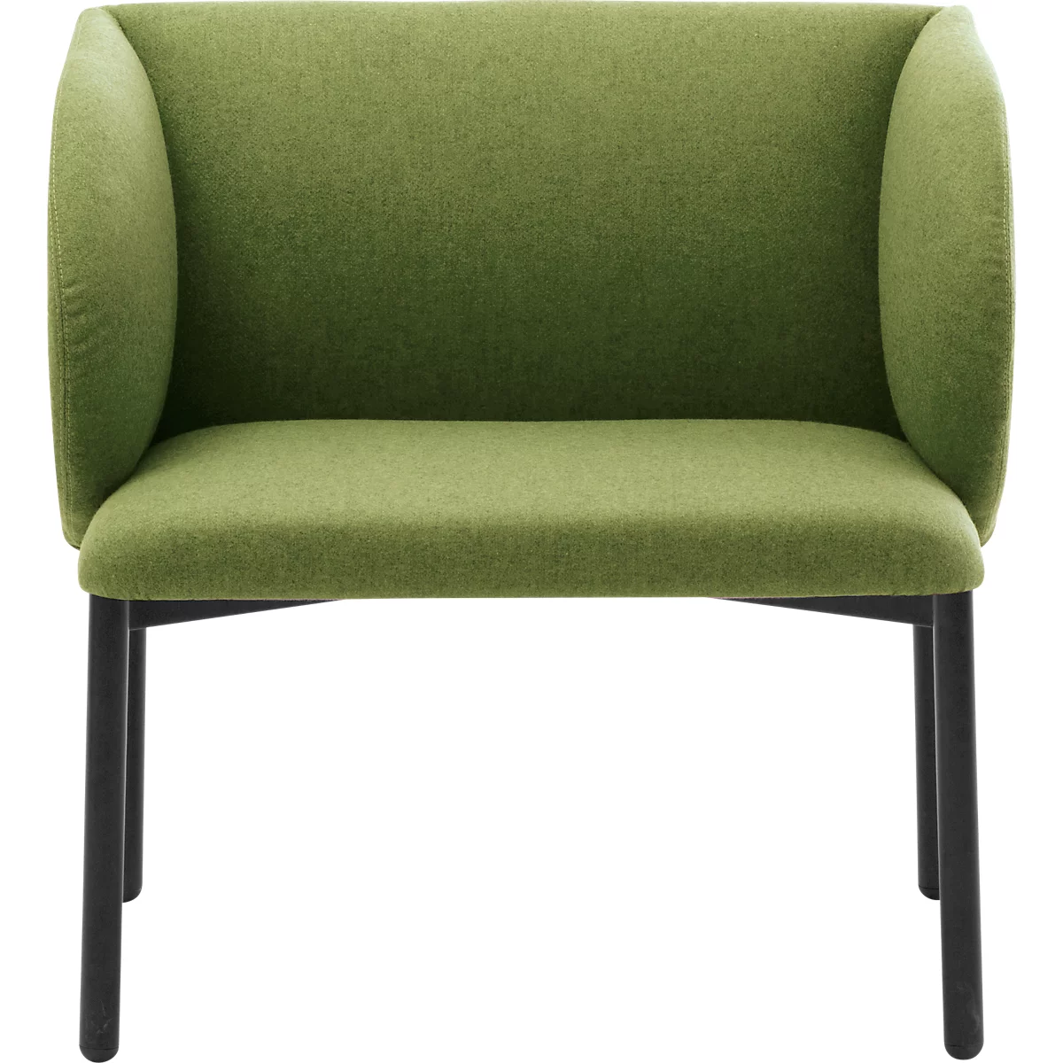 Leyform LIV fauteuil de réception, structure en tube d'acier, revêtement en tissu, L 730 x P 620 x H 740 mm, vert mousse