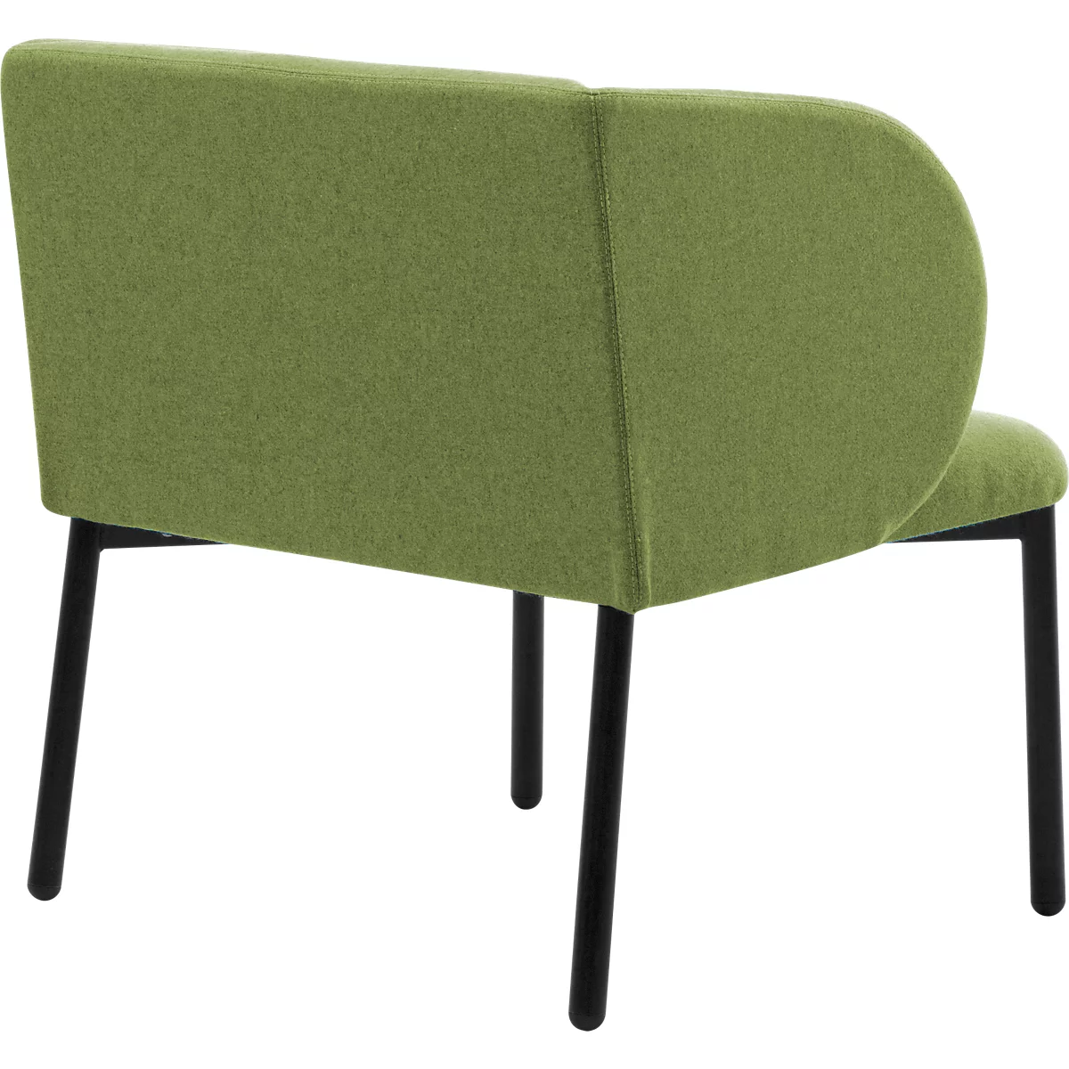 Leyform LIV fauteuil de réception, structure en tube d'acier, revêtement en tissu, L 730 x P 620 x H 740 mm, vert mousse