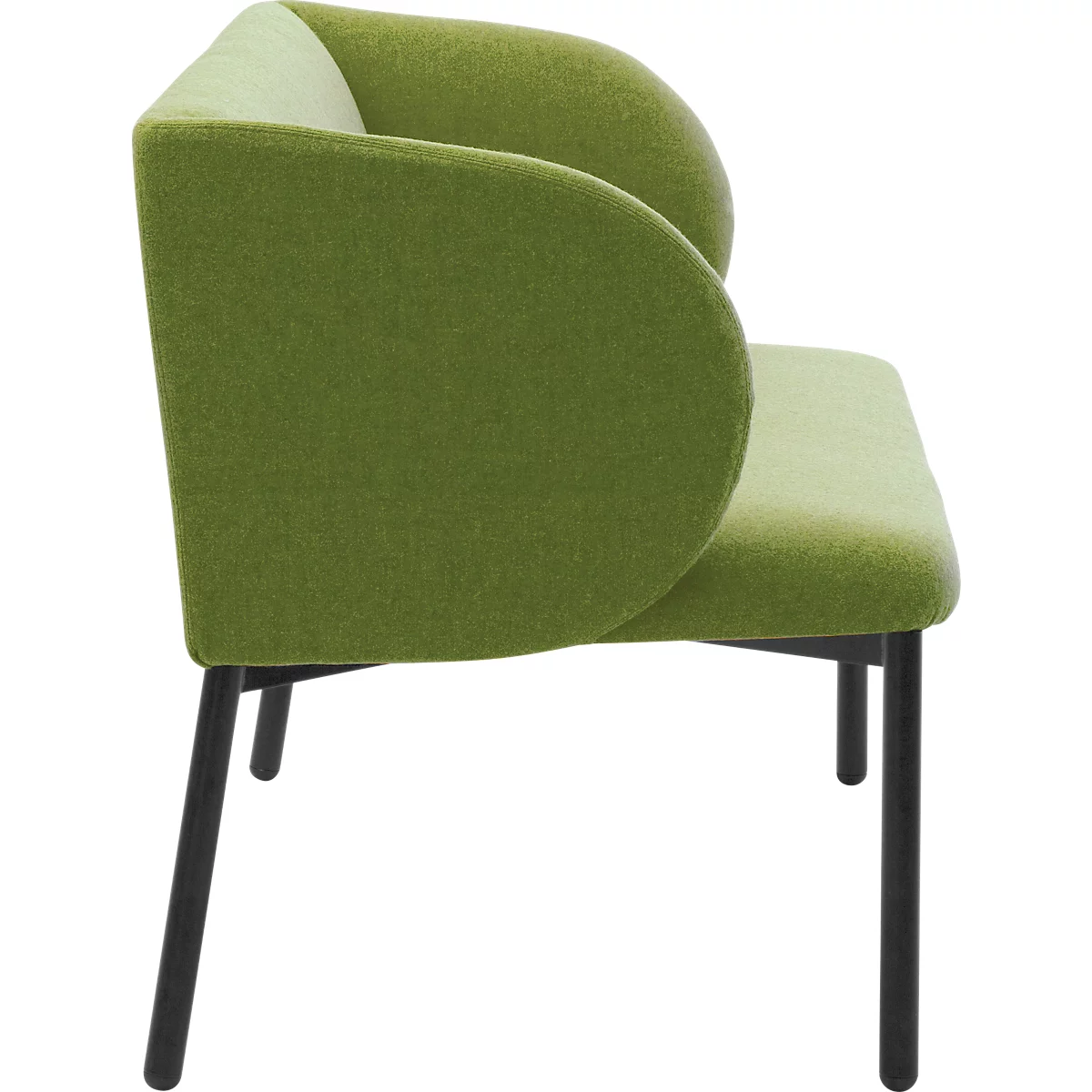 Leyform LIV fauteuil de réception, structure en tube d'acier, revêtement en tissu, L 730 x P 620 x H 740 mm, vert mousse
