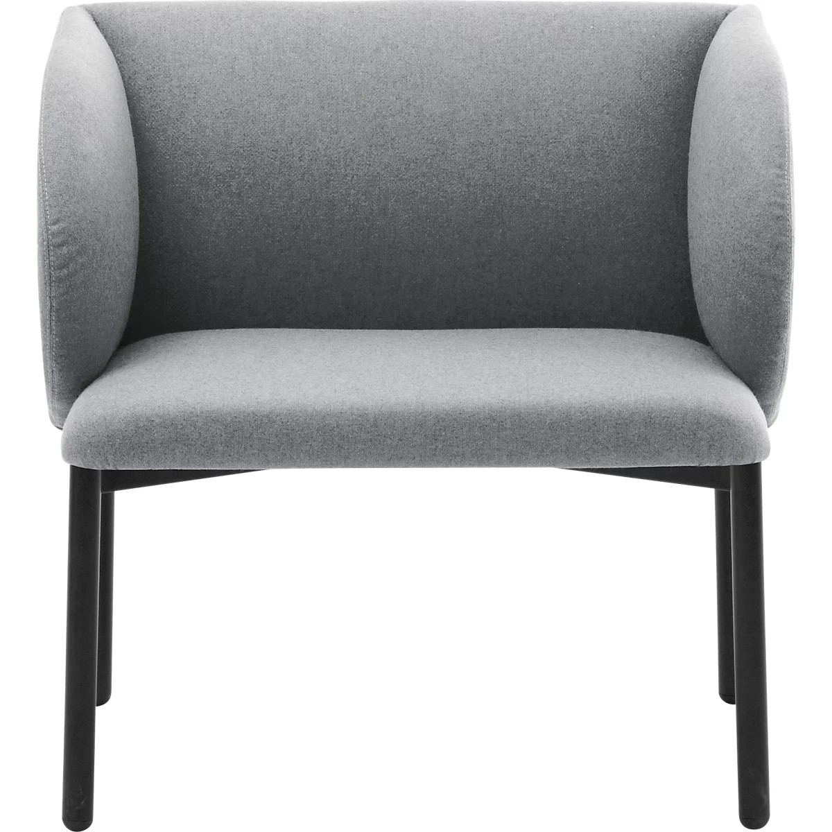 Leyform Ontvangst fauteuil LIV - stof - stalen onderstel - B 730 x D 620 x H 740 mm - grijs gemêleerd