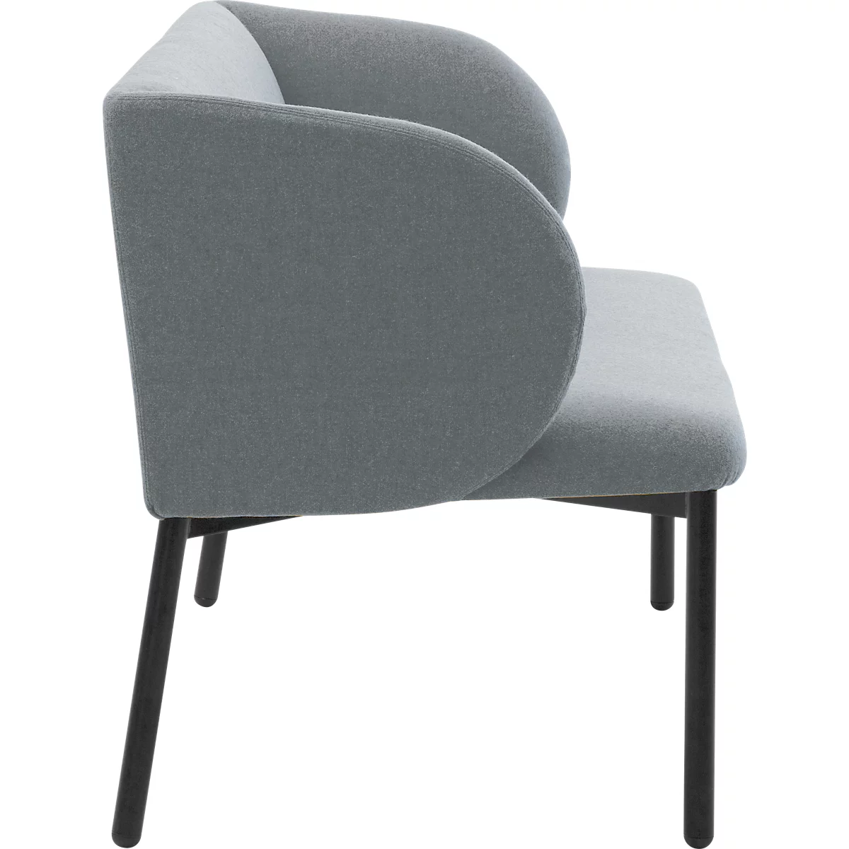 Leyform Ontvangst fauteuil LIV - stof - stalen onderstel - B 730 x D 620 x H 740 mm - grijs gemêleerd