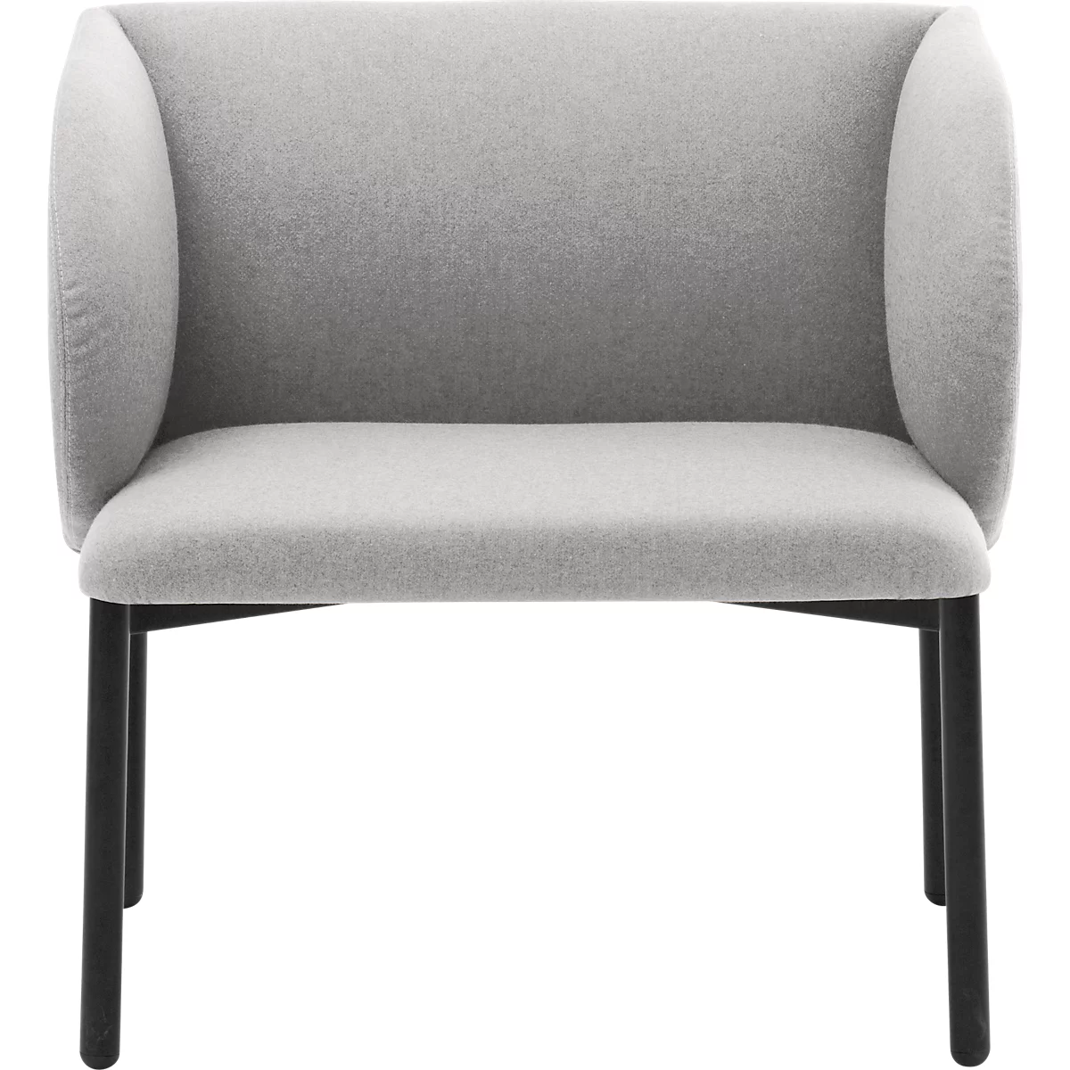 Leyform Ontvangst fauteuil LIV - stof - stalen onderstel - B 730 x D 620 x H 740 mm - lichtgrijs gemêleerd