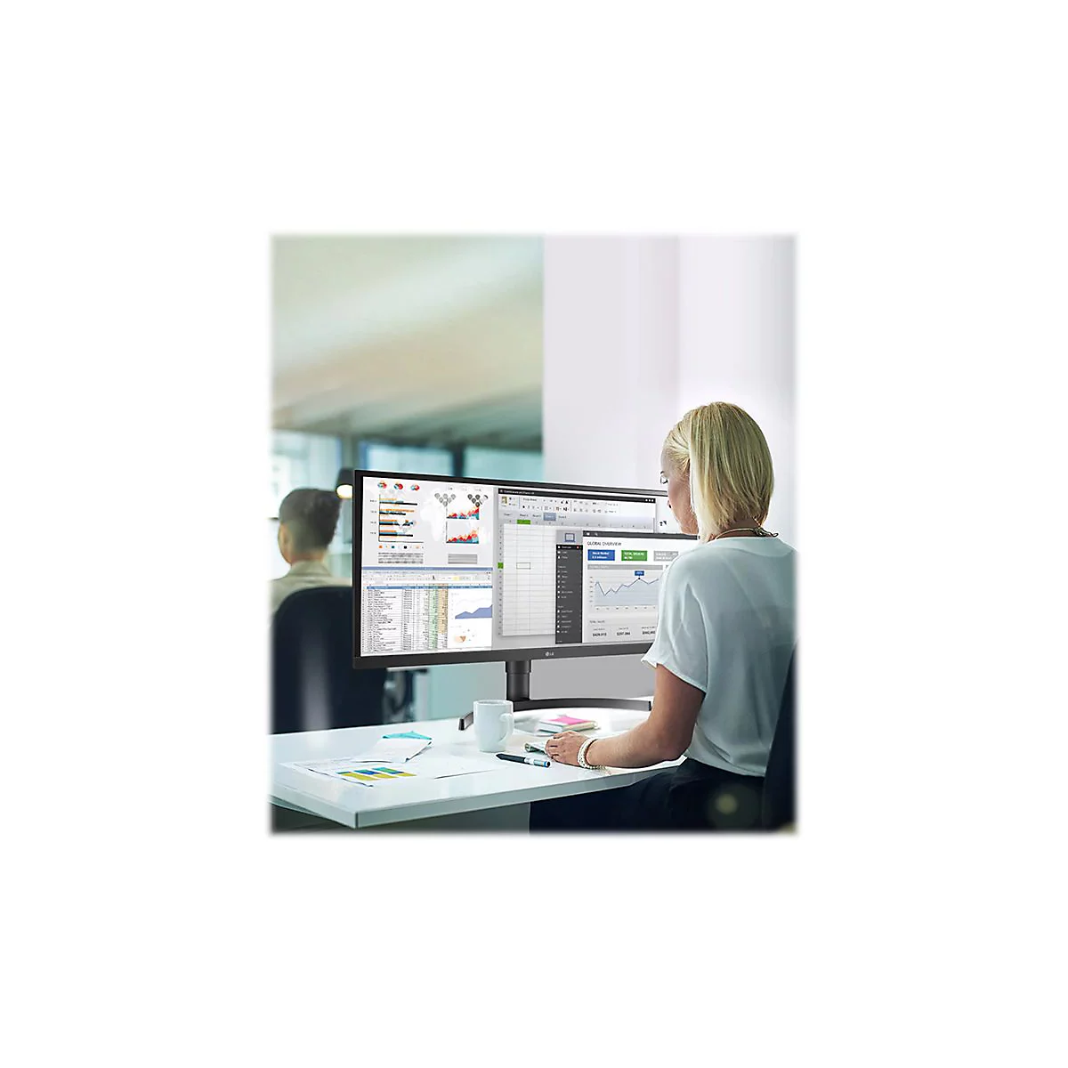 LG 34CN650W-AP - Thin Client - All-in-One (Komplettlösung) - 1 x Celeron J4105 / 1.5 GHz - RAM 8 GB - SSD 128 GB