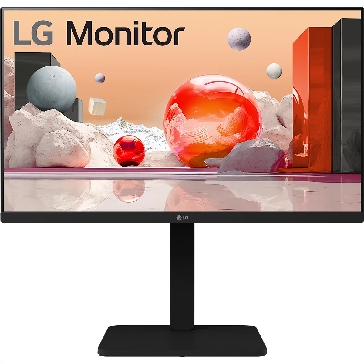 LG IPS-monitor 24BA550-B, 23,8' (60,4 cm), 1920 x 1080 Full HD, HDMI/USB/DisplayPort, in hoogte verstelbaar, kantelbaar en draaibaar, zwart
