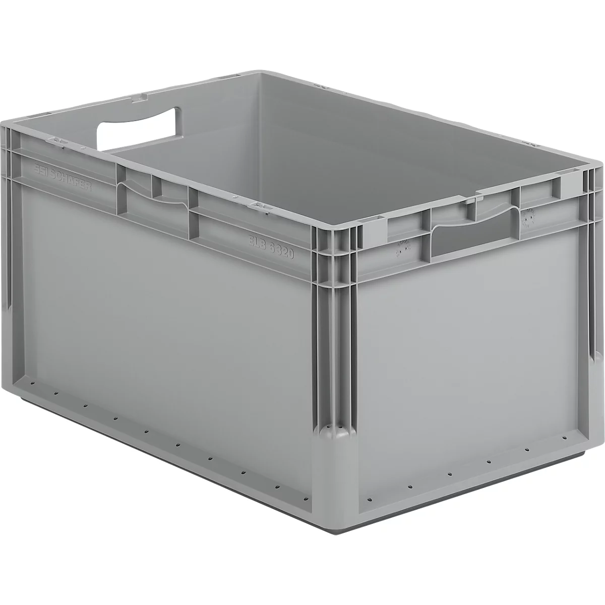 Lichte Eurobox ELB 6320, van PP, inhoud 64 l, zonder deksel, grijs