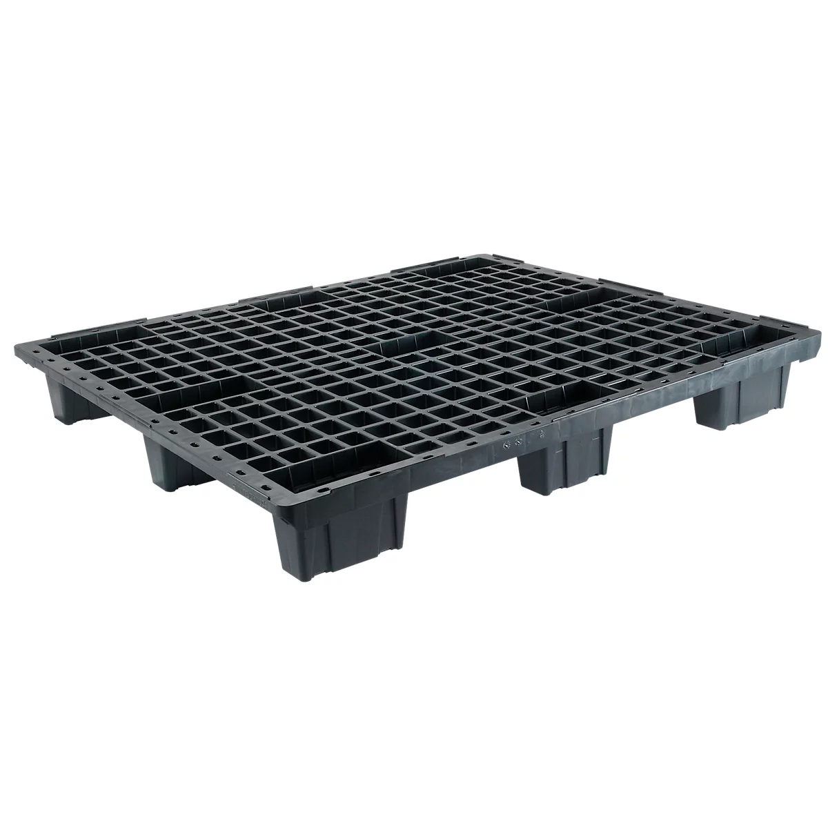 Lichte pallet FP-LP1208-9L, max. belasting 1800/800 kg, 9 voet, in elkaar stapelbaar, L 1200 x B 800 x H 153 mm, gerecycleerd HDPE, 10 stuks