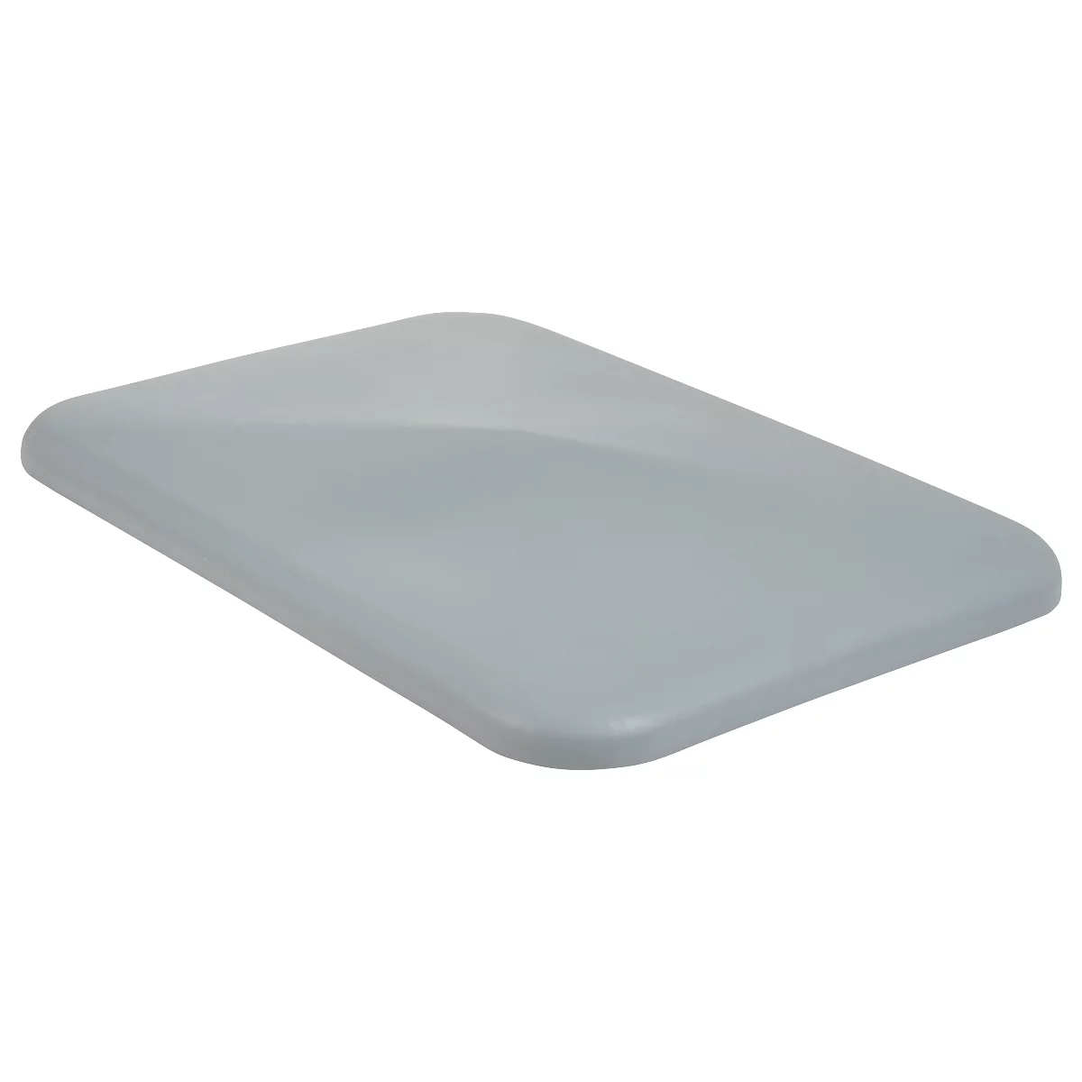 Light grey rectangular cover with rounded corners. The top is slightly curved.
