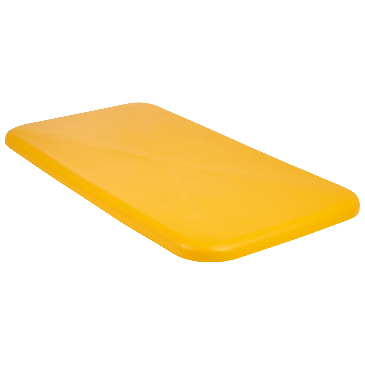 Yellow, rectangular plastic board, slightly beveled.