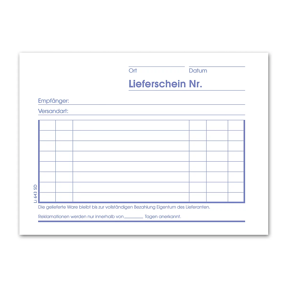 Lieferscheinbuch A6 2x40 quer