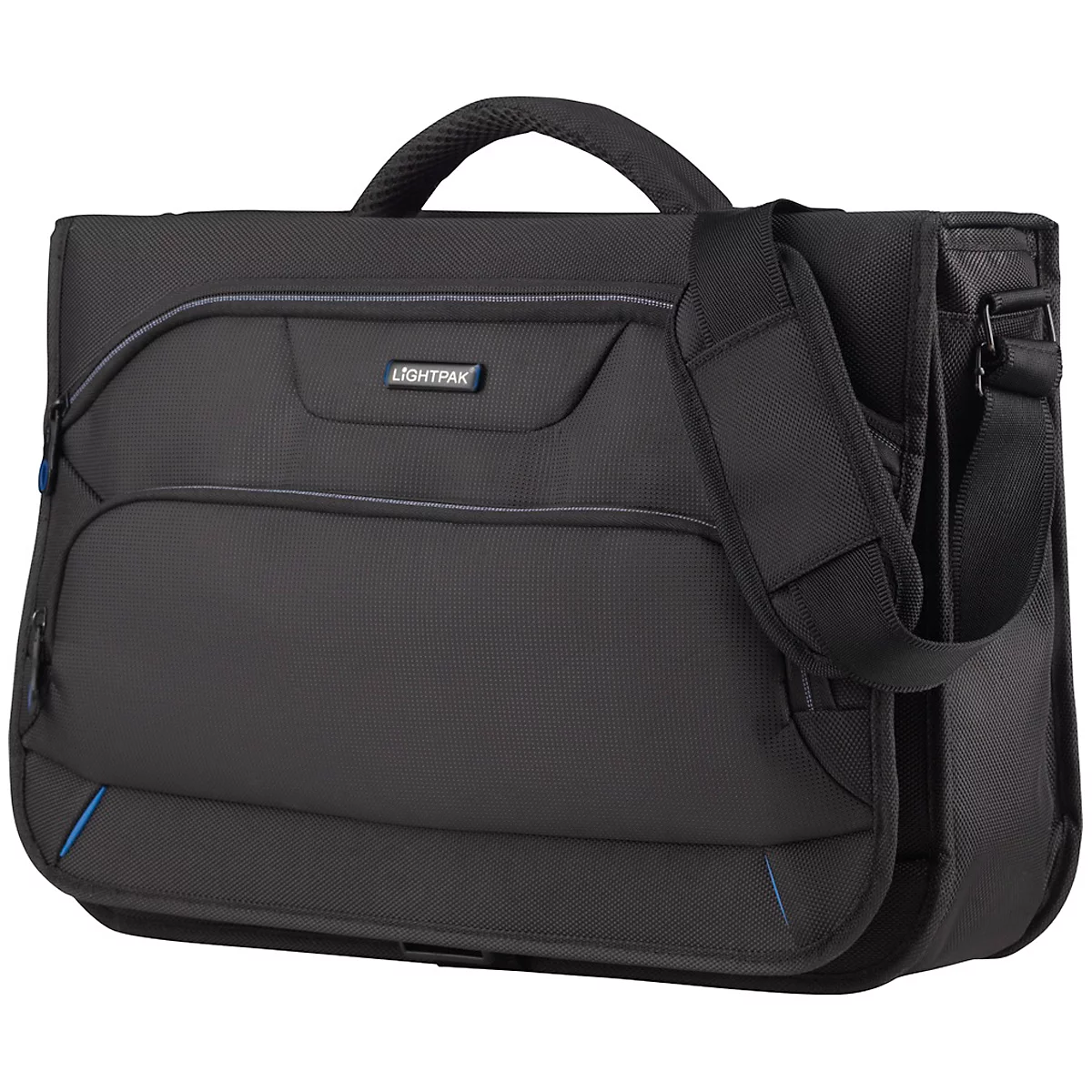 LIGHTPAK Messengerbag Solar, mit Tragegriff, mit Laptopfach, Polyester, schwarz