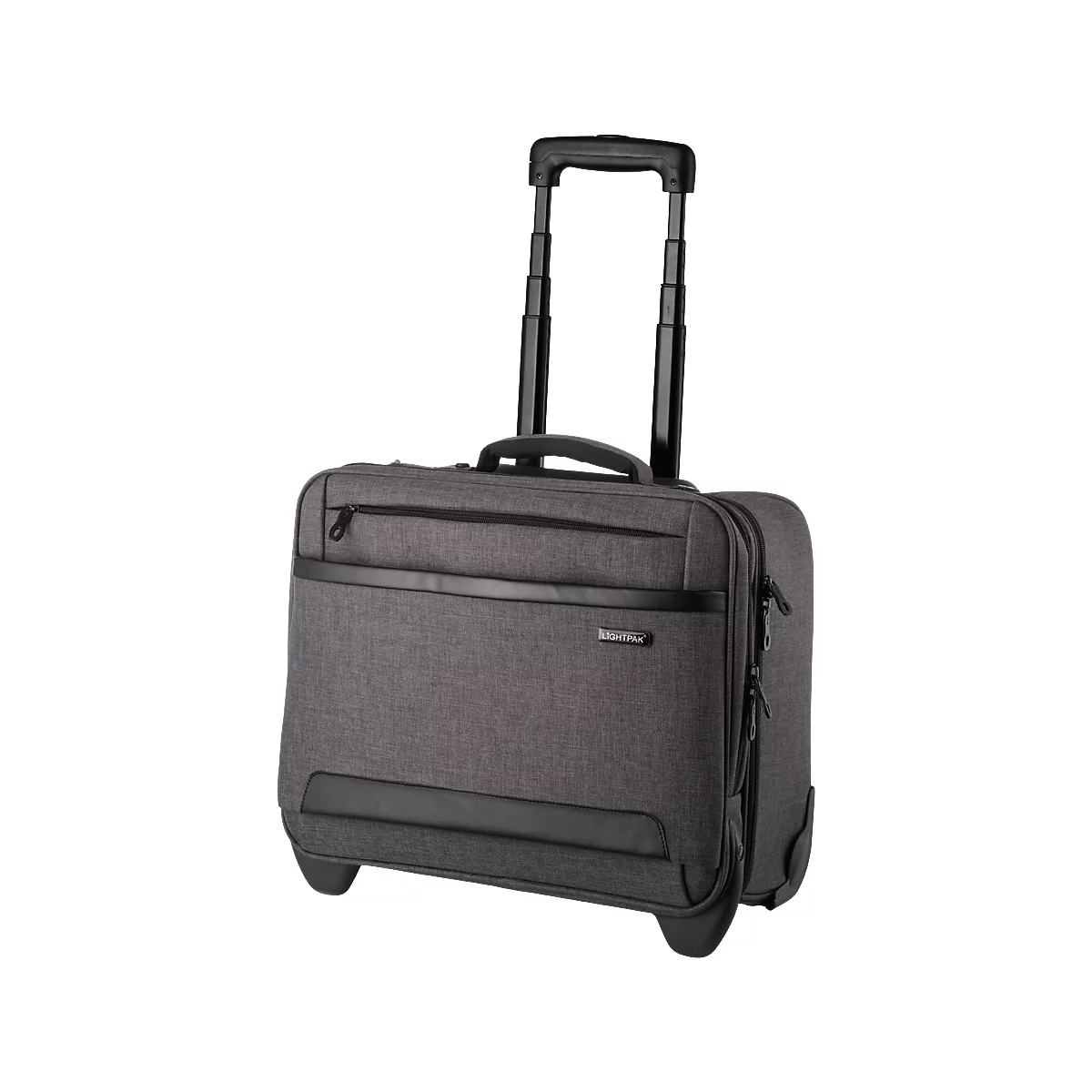 LIGHTPAK Overnight Trolley, met draaggreep en wielen, polyester, grijs