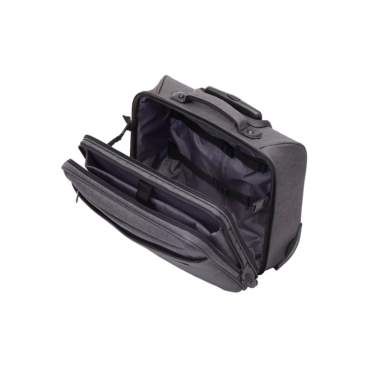 LIGHTPAK Overnight Trolley, met draaggreep en wielen, polyester, grijs