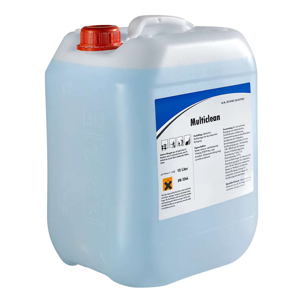 Limpiador alcalino Multiclean, para la limpieza industrial, bidón, 10 l