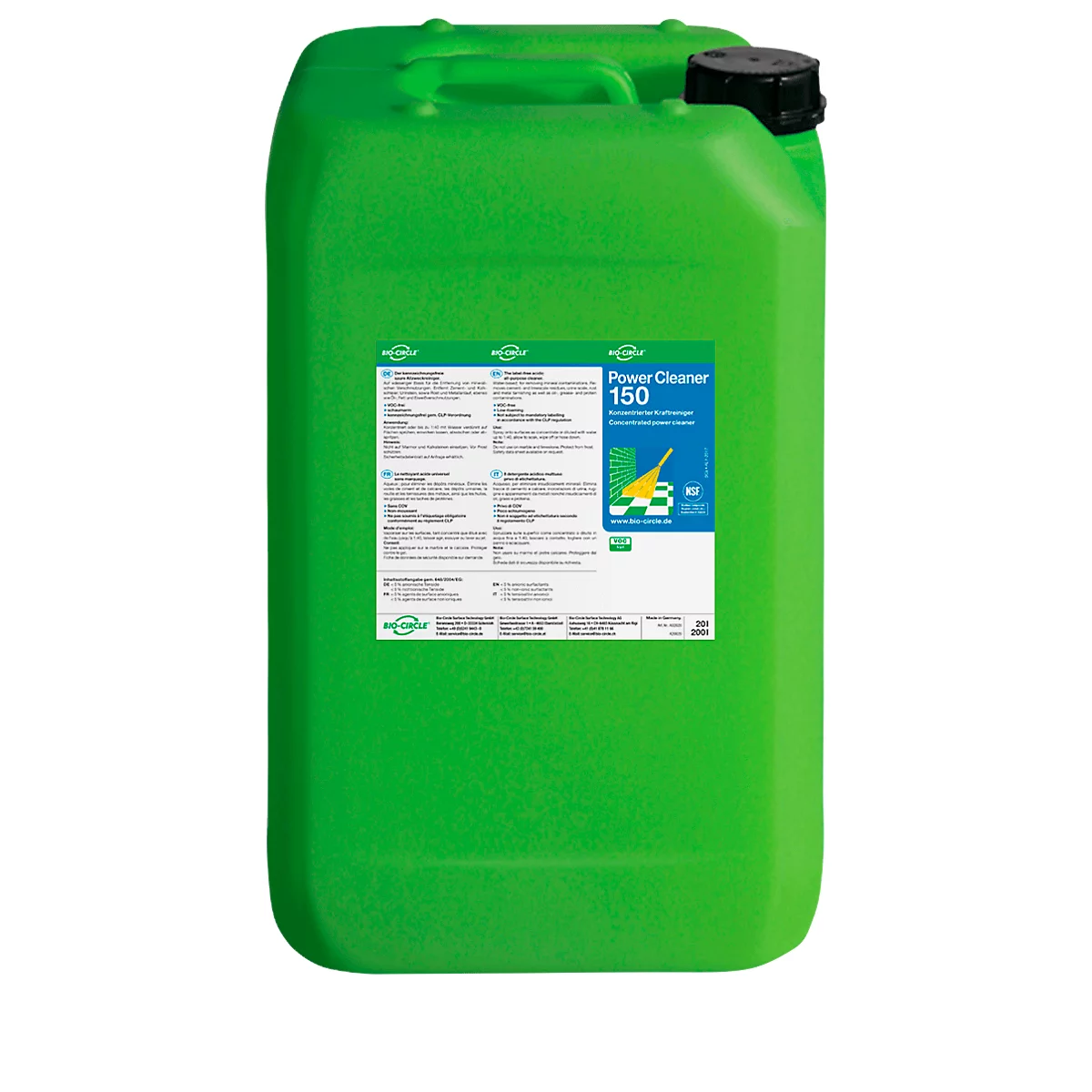 Limpiador industrial BIO-CIRCLE® Power Cleaner 150, de uso universal, apto para alimentos, sin disolventes, 20 l en bidón