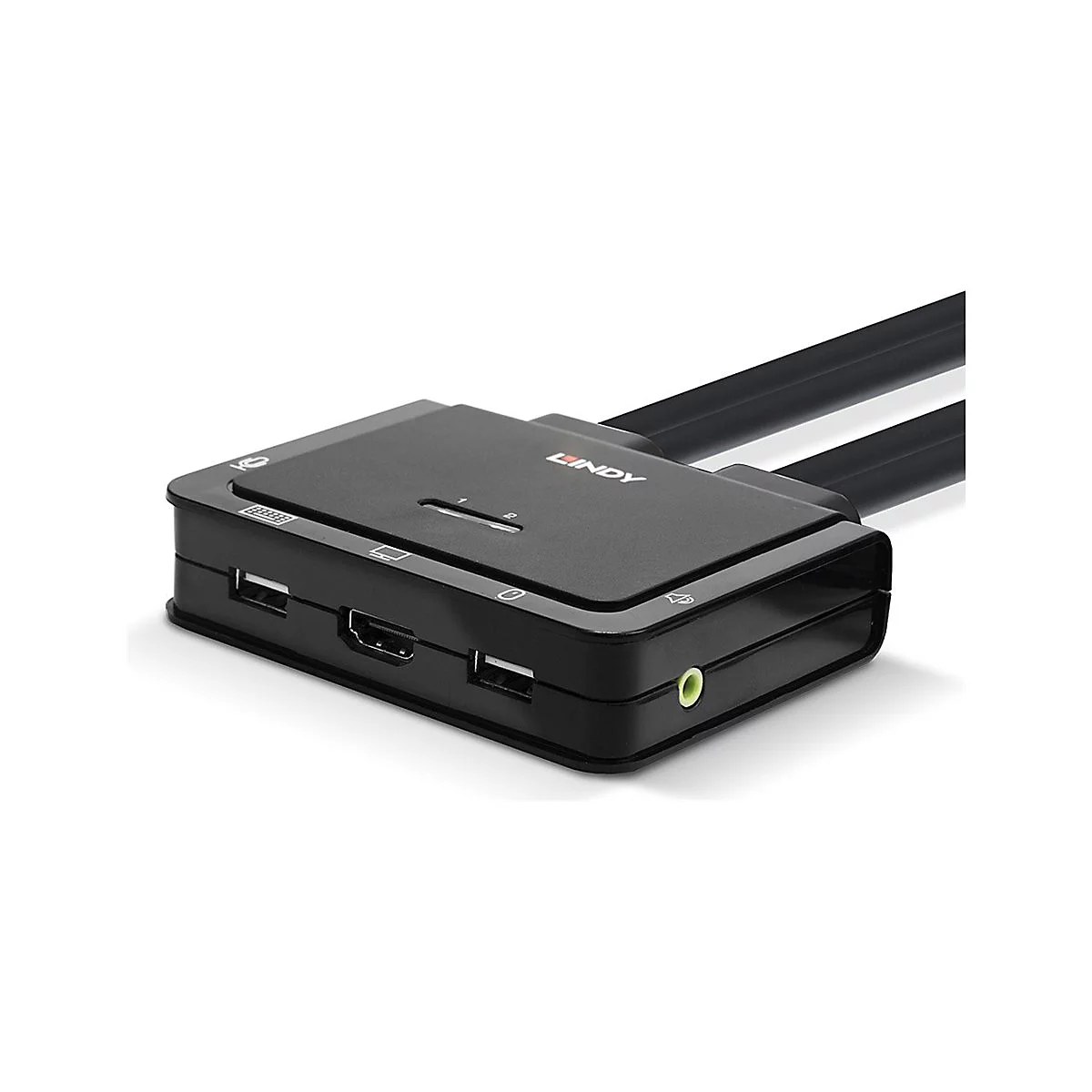 Lindy 2 Port HDMI 18G, USB Type C, USB 2.0 & Audio Cable KVM Switch - KVM-/Audio-Switch - 2 x KVM/Audio - 1 lokaler Benutzer - Desktop