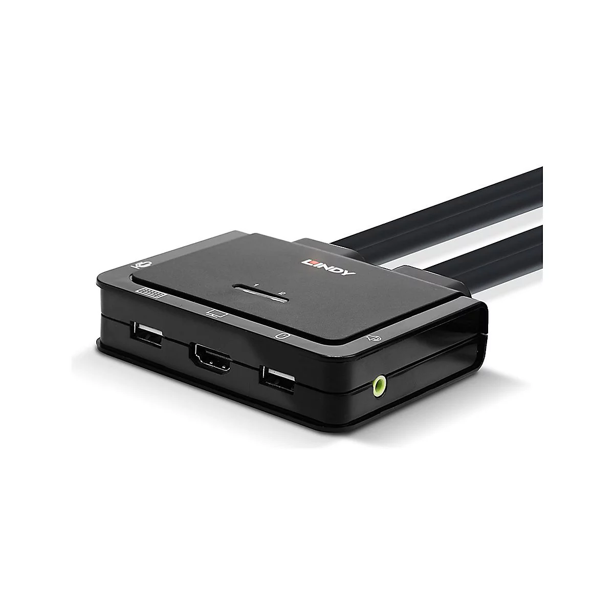 Lindy 2 Port HDMI 2.0, USB 2.0 & Audio Cable KVM Switch - KVM-/Audio-Switch - 2 Anschlüsse