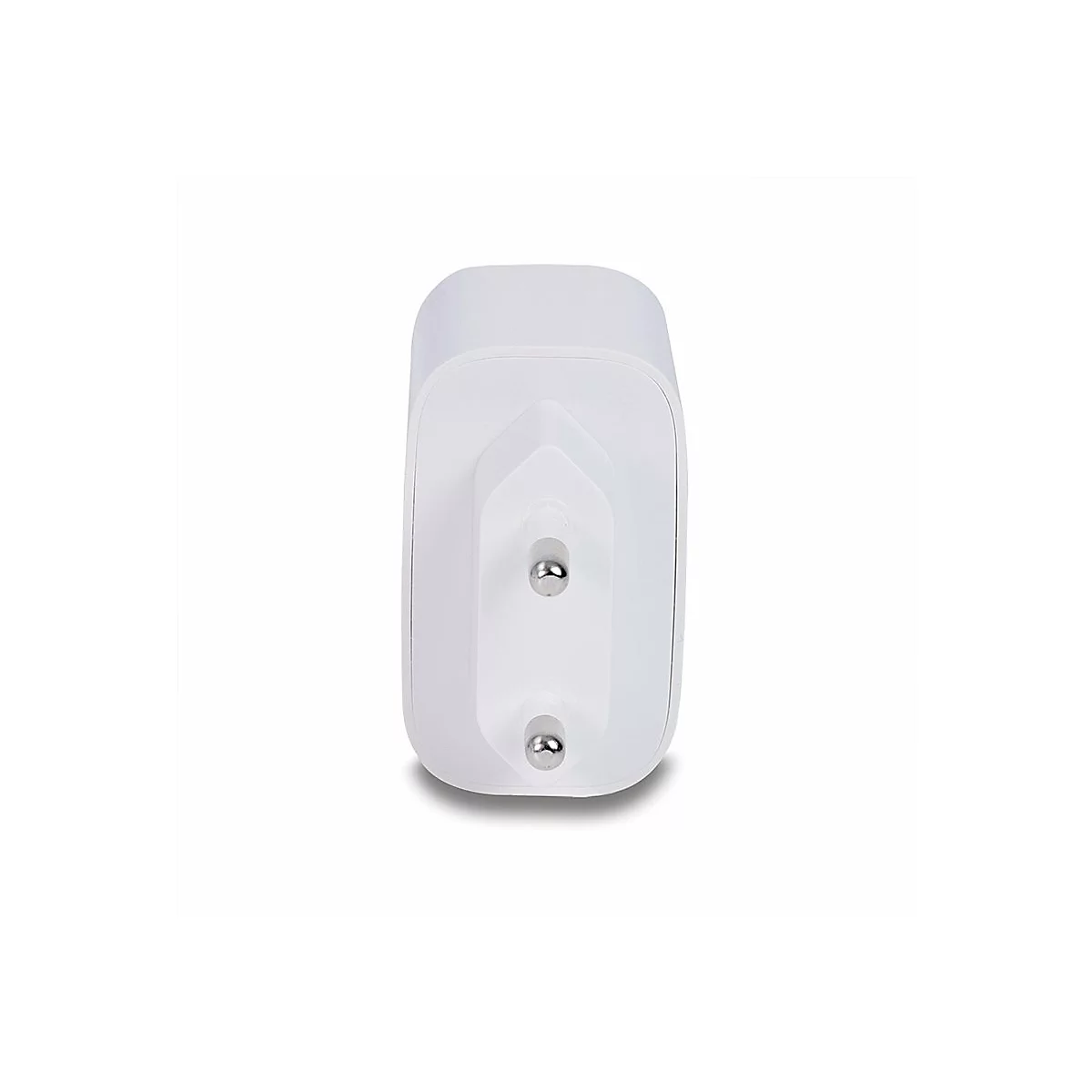 Chargeur blanc avec deux broches rondes.