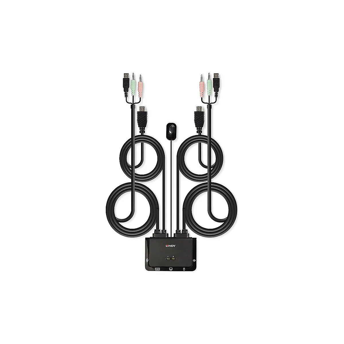 Lindy Compact 2 Port KVM Switch - KVM-Switch - 2 x KVM/Audio/USB - 1 lokaler Benutzer - Desktop
