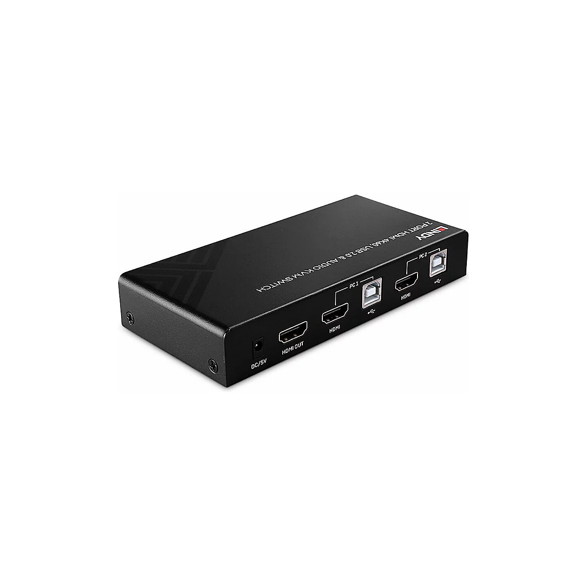 Lindy - KVM-/Audio-/USB-Switch - HDMI 4K60, USB 2.0 - 2 x KVM/Audio/USB - 1 lokaler Benutzer - Desktop