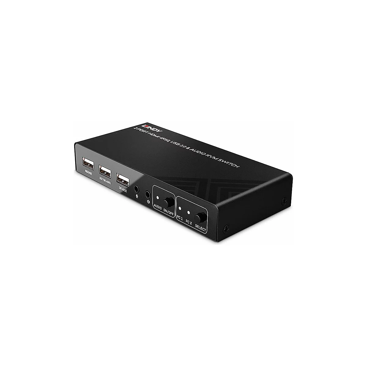 Lindy - KVM-/Audio-/USB-Switch - HDMI 4K60, USB 2.0 - 2 x KVM/Audio/USB - 1 lokaler Benutzer - Desktop