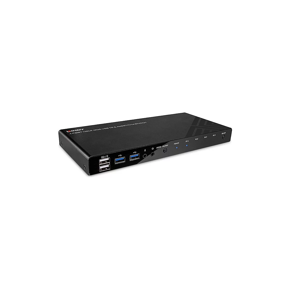 Lindy - KVM-/Audio-/USB-Switch - HDMI 4K60, USB 3.0 - 4 x KVM/Audio/USB - 1 lokaler Benutzer - Desktop