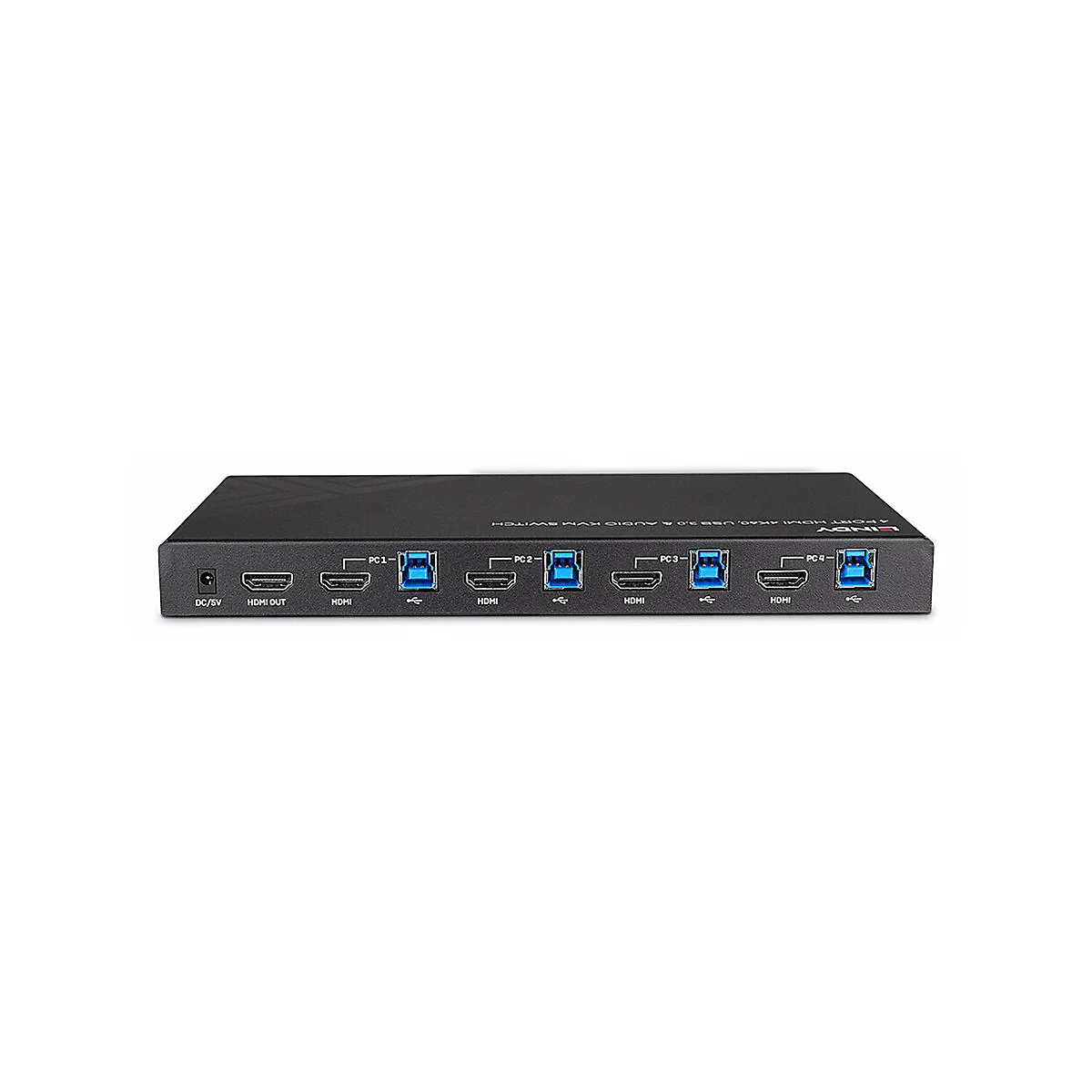 Lindy - KVM-/Audio-/USB-Switch - HDMI 4K60, USB 3.0 - 4 x KVM/Audio/USB - 1 lokaler Benutzer - Desktop