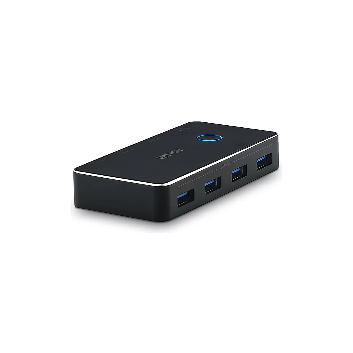 Lindy - USB-Umschalter für die gemeinsame Nutzung von Peripheriegeräten - 2:4 - 4 x USB 3.2 Gen 1 + 2 x USB 3.2 Gen 1 - Desktop