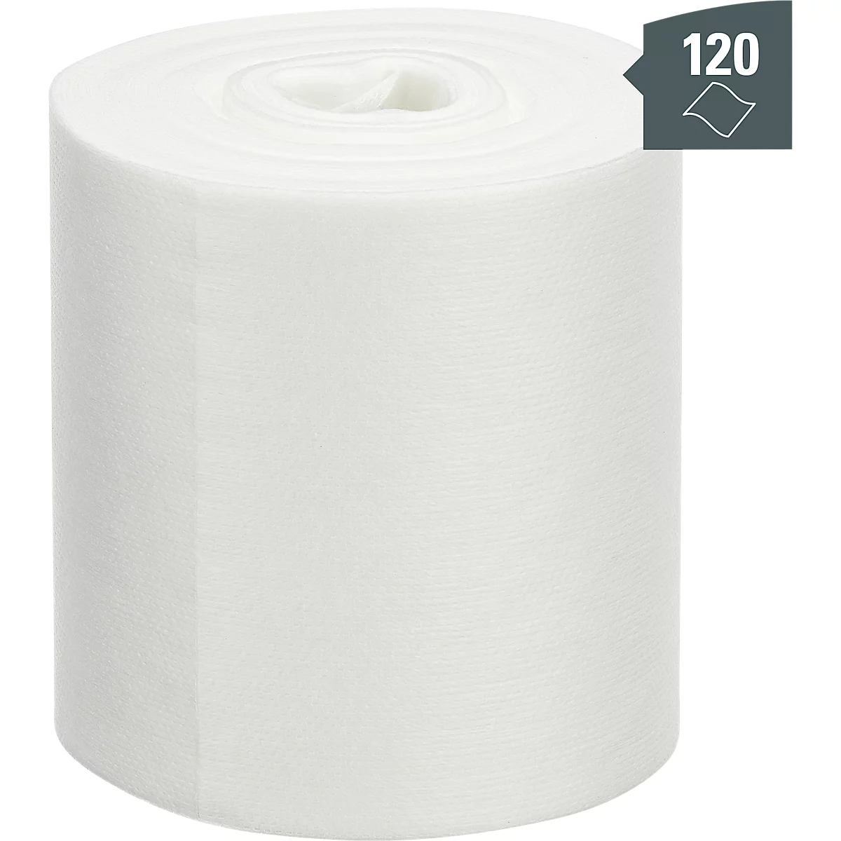 Lingettes Kimberly Clark WypAll® Wettask™ Low Lint, pour produits de nettoyage, absorbantes &amp; résistantes à la déchirure, 6 rouleaux de 120 lingettes, L 305 x l 150 mm, blanc