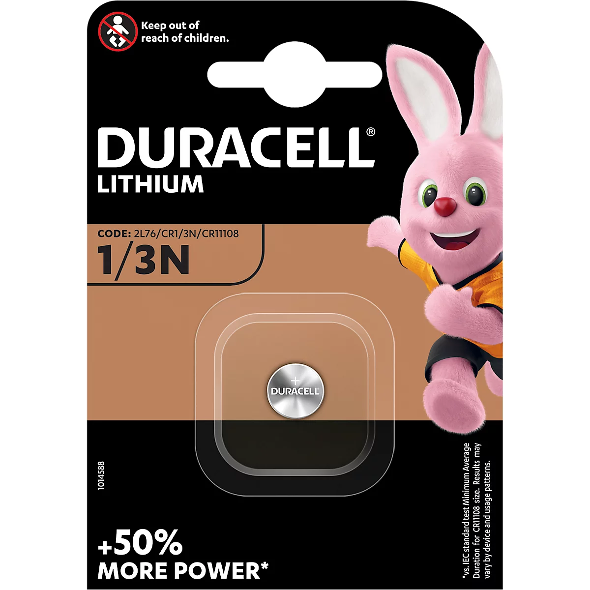 Lithiumbatterij Duracell CR 1/3N, knoopcel, 3V, 1 st.
