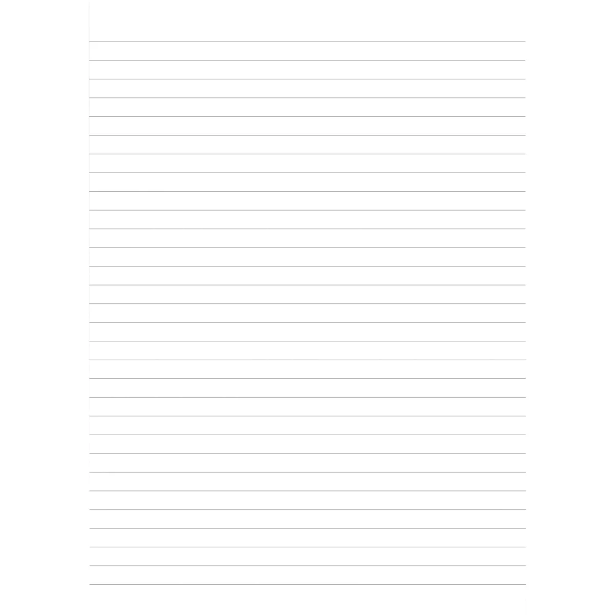 Bloc-notes avec des lignes horizontales. Lignes grises sur fond blanc.